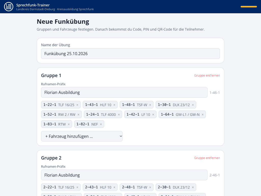 Übung anlegen
