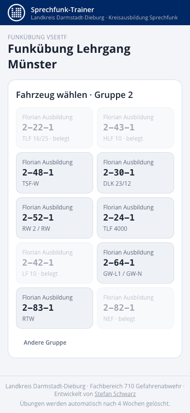 Fahrzeug wählen